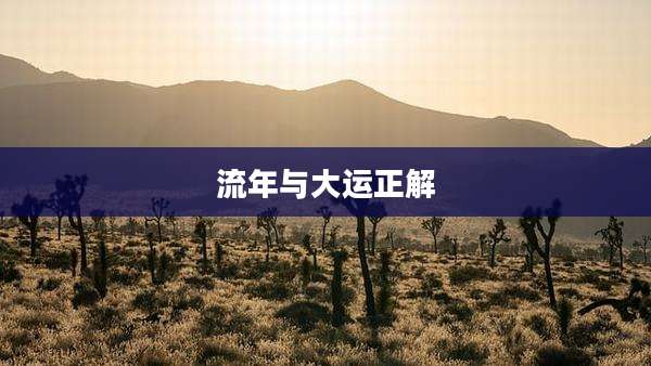 流年与大运正解