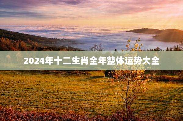 2024年十二生肖全年整体运势大全