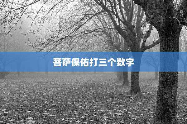 菩萨保佑打三个数字