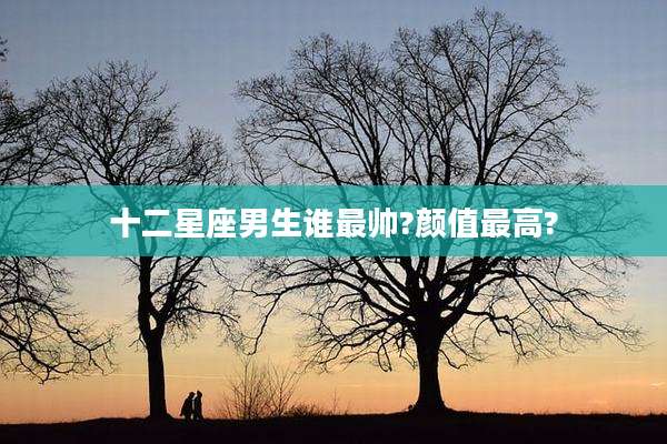 十二星座男生谁最帅?颜值最高?