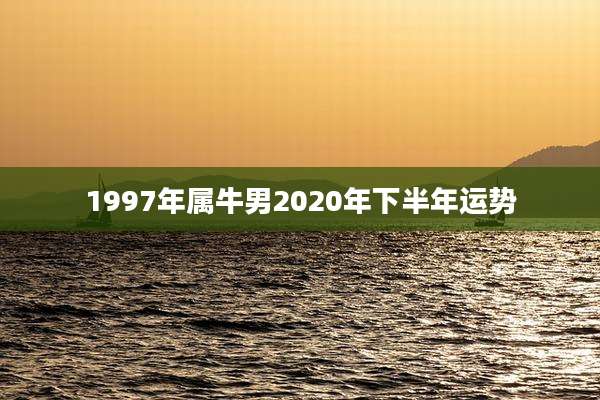 1997年属牛男2020年下半年运势