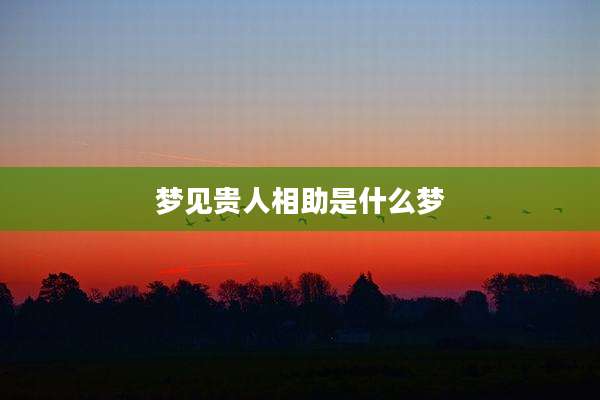 梦见贵人相助是什么梦