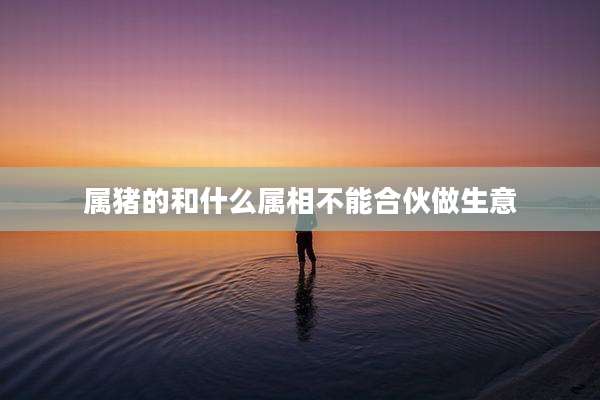 属猪的和什么属相不能合伙做生意