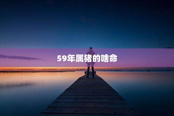 59年属猪的啥命