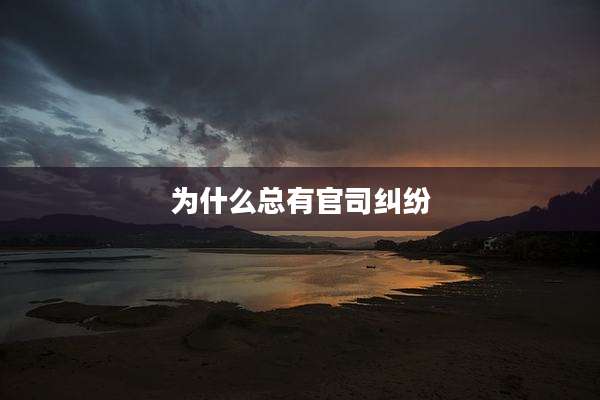 为什么总有官司纠纷
