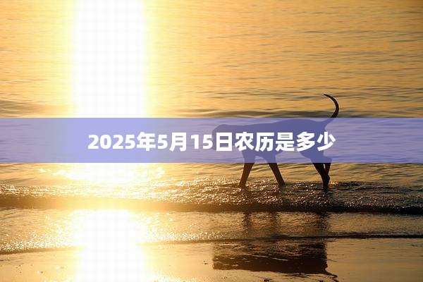 2025年5月15日农历是多少