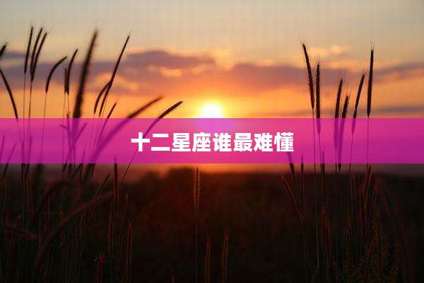 十二星座谁最难懂