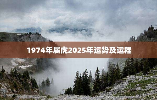 1974年属虎2025年运势及运程