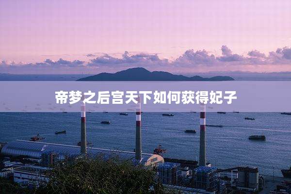帝梦之后宫天下如何获得妃子
