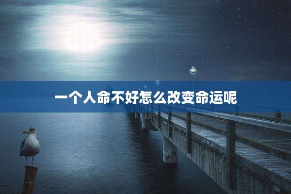 一个人命不好怎么改变命运呢