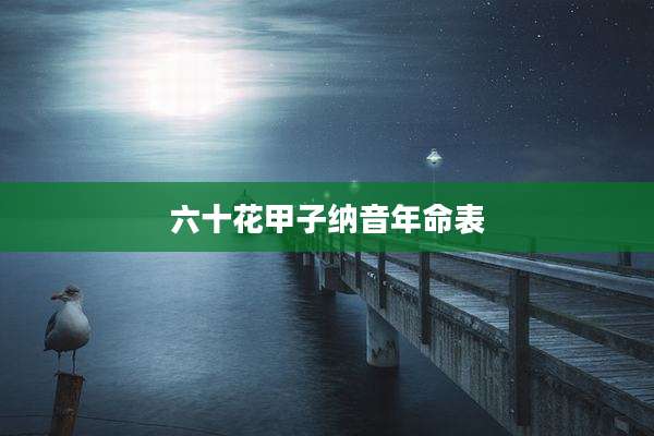 六十花甲子纳音年命表