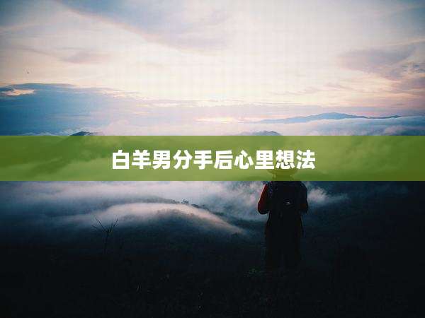 白羊男分手后心里想法