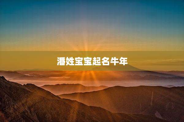 潘姓宝宝起名牛年