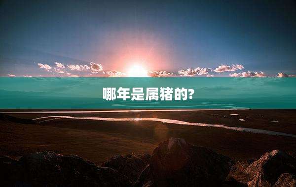 哪年是属猪的?