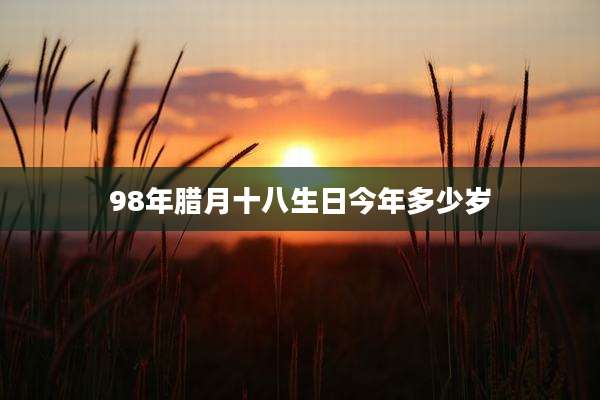 98年腊月十八生日今年多少岁