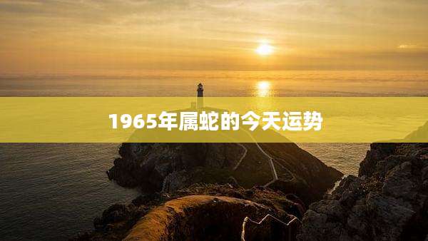 1965年属蛇的今天运势