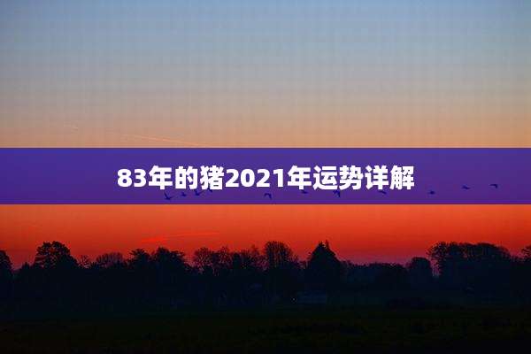 83年的猪2021年运势详解