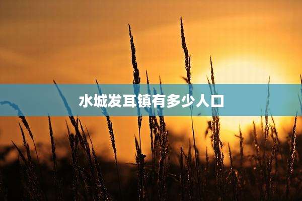 水城发耳镇有多少人口