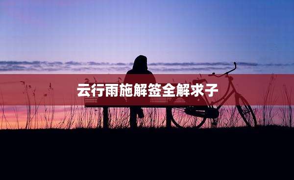 云行雨施解签全解求子