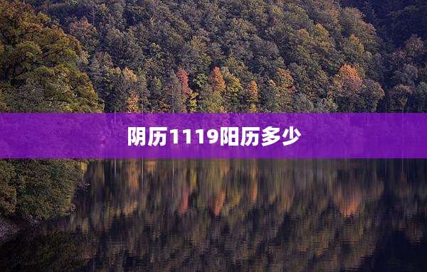 阴历1119阳历多少