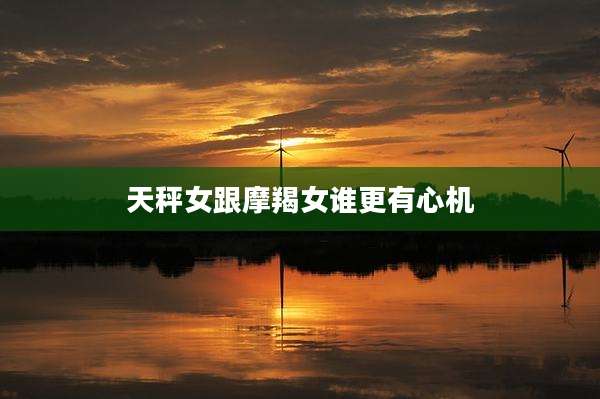 天秤女跟摩羯女谁更有心机