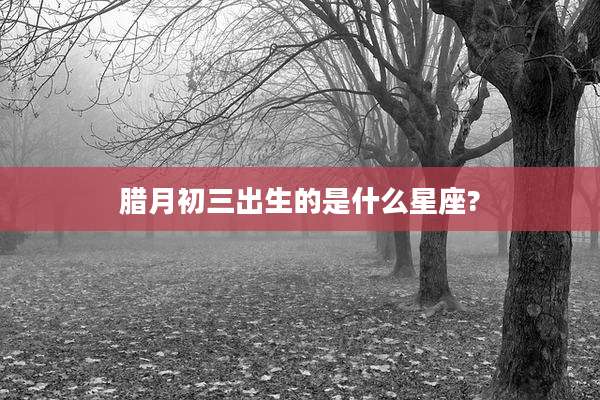 腊月初三出生的是什么星座?