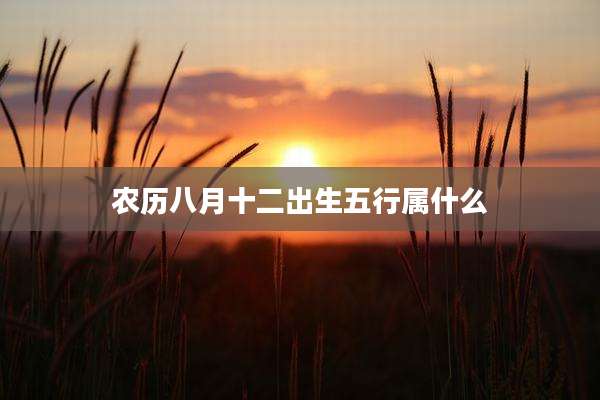 农历八月十二出生五行属什么