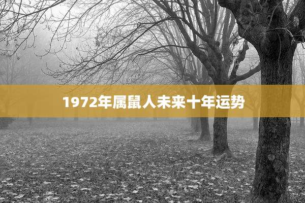 1972年属鼠人未来十年运势