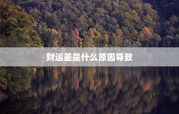 财运差是什么原因导致