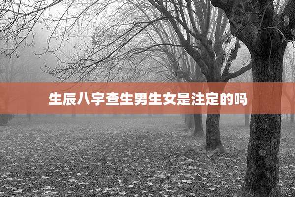 生辰八字查生男生女是注定的吗