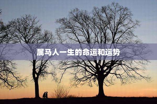 属马人一生的命运和运势