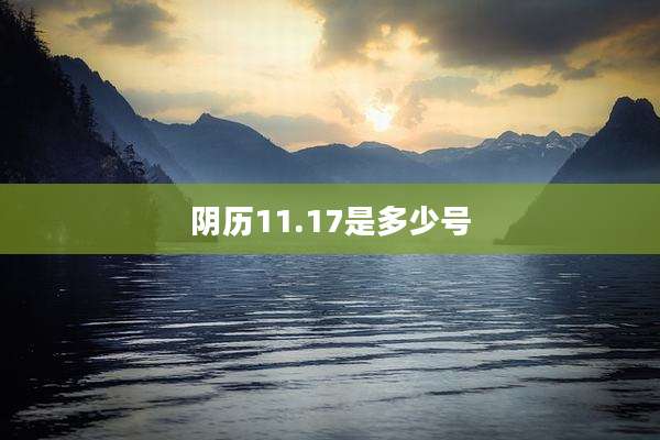 阴历11.17是多少号