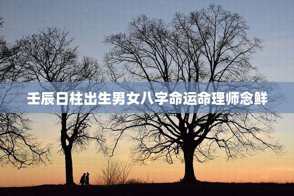 壬辰日柱出生男女八字命运命理师念鲜