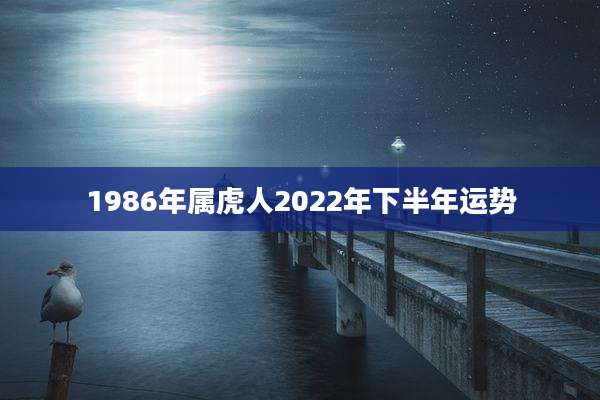 1986年属虎人2022年下半年运势