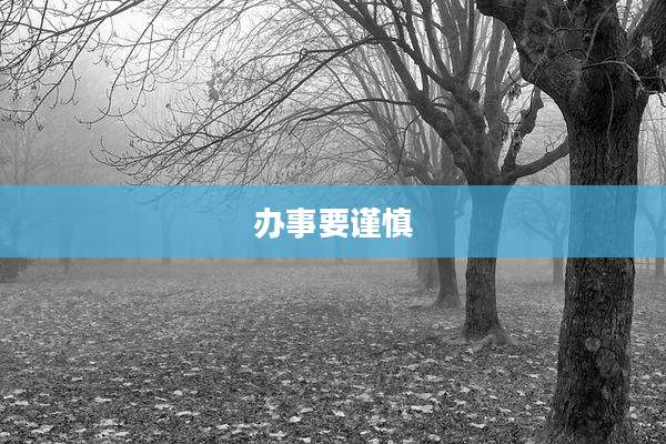 办事要谨慎