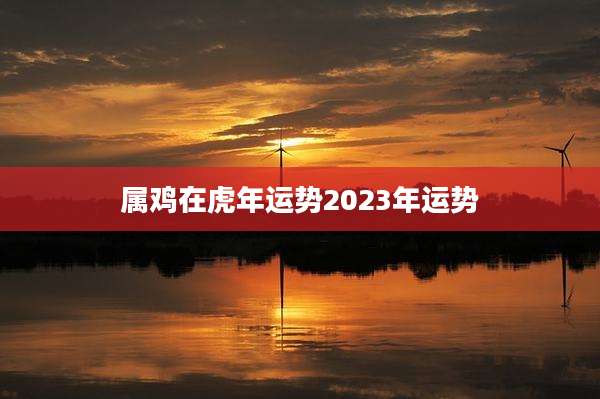 属鸡在虎年运势2023年运势