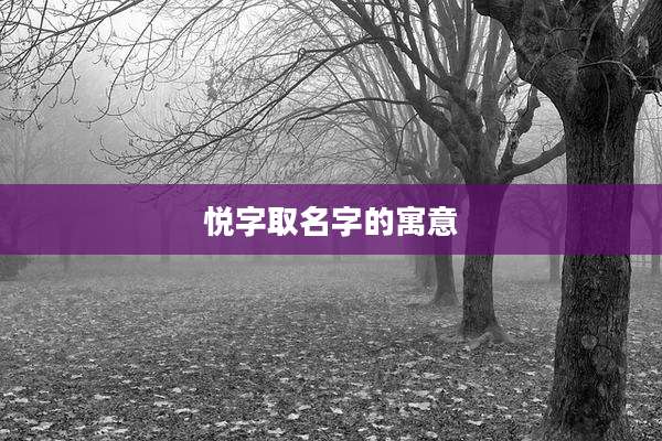 悦字取名字的寓意