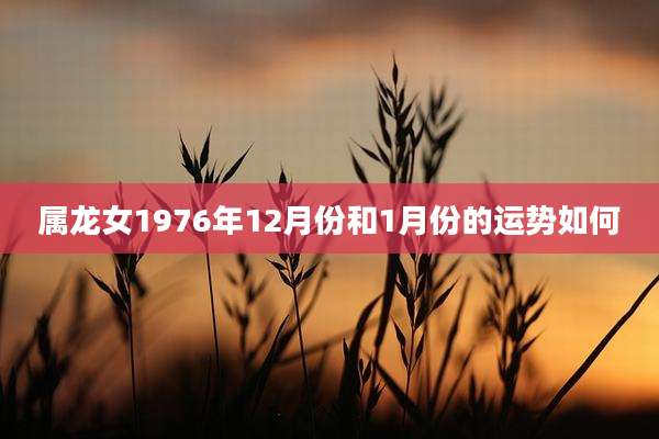 属龙女1976年12月份和1月份的运势如何