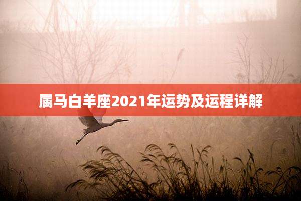 属马白羊座2021年运势及运程详解