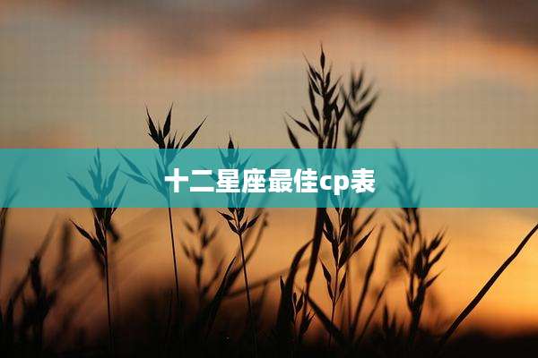 十二星座最佳cp表