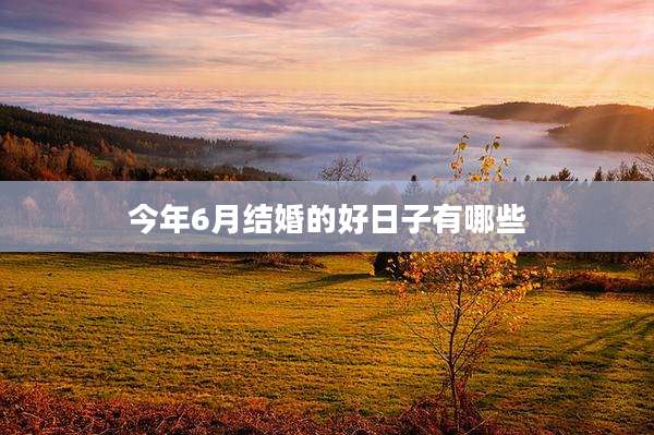今年6月结婚的好日子有哪些