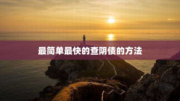最简单最快的查阴债的方法