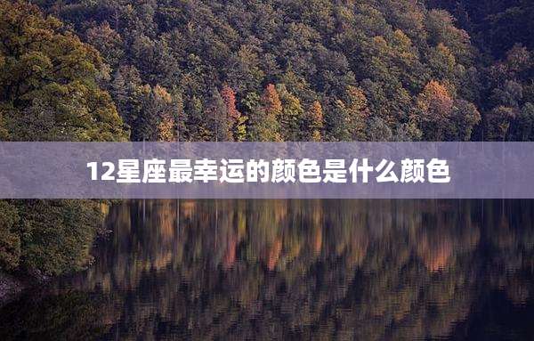 12星座最幸运的颜色是什么颜色