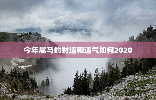 今年属马的财运和运气如何2020