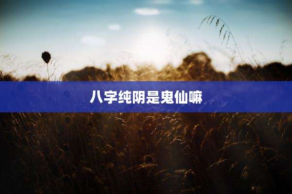 八字纯阴是鬼仙嘛
