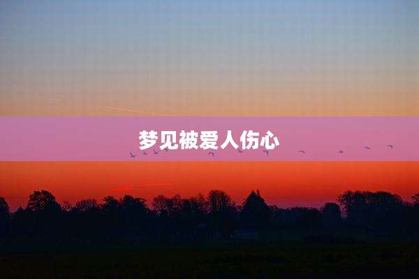 梦见被爱人伤心