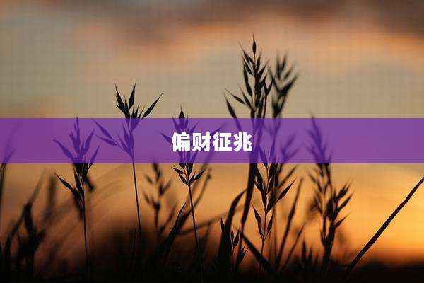 偏财征兆