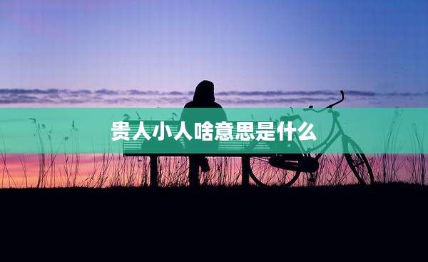 贵人小人啥意思是什么