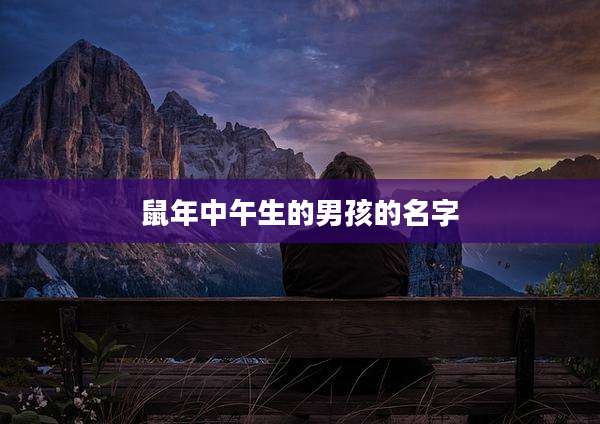 鼠年中午生的男孩的名字