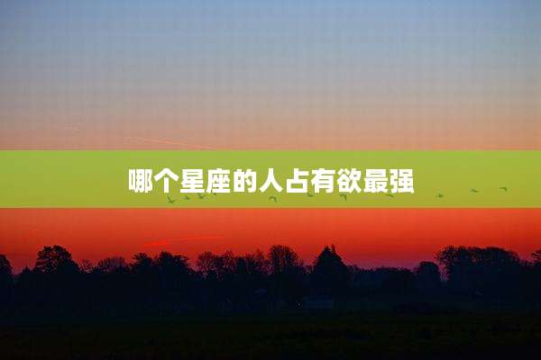 哪个星座的人占有欲最强